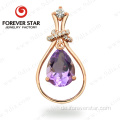 Natürlicher Amethyst Diamond 14k Solid Gold Schmuck